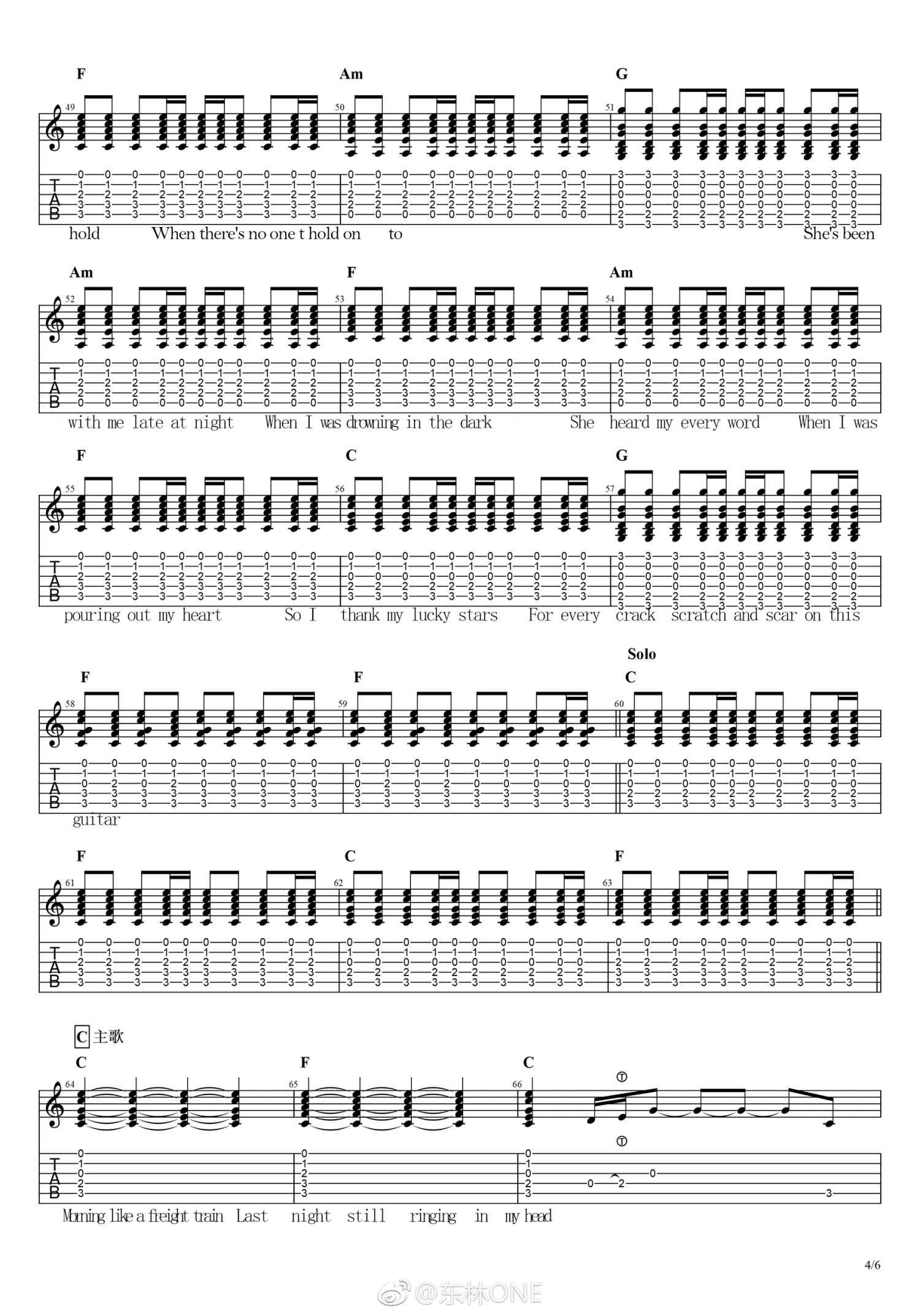 Alan Walker - Faded 弹唱吉他谱 C调指法F#调六线吉他谱-虫虫吉他谱免费下载