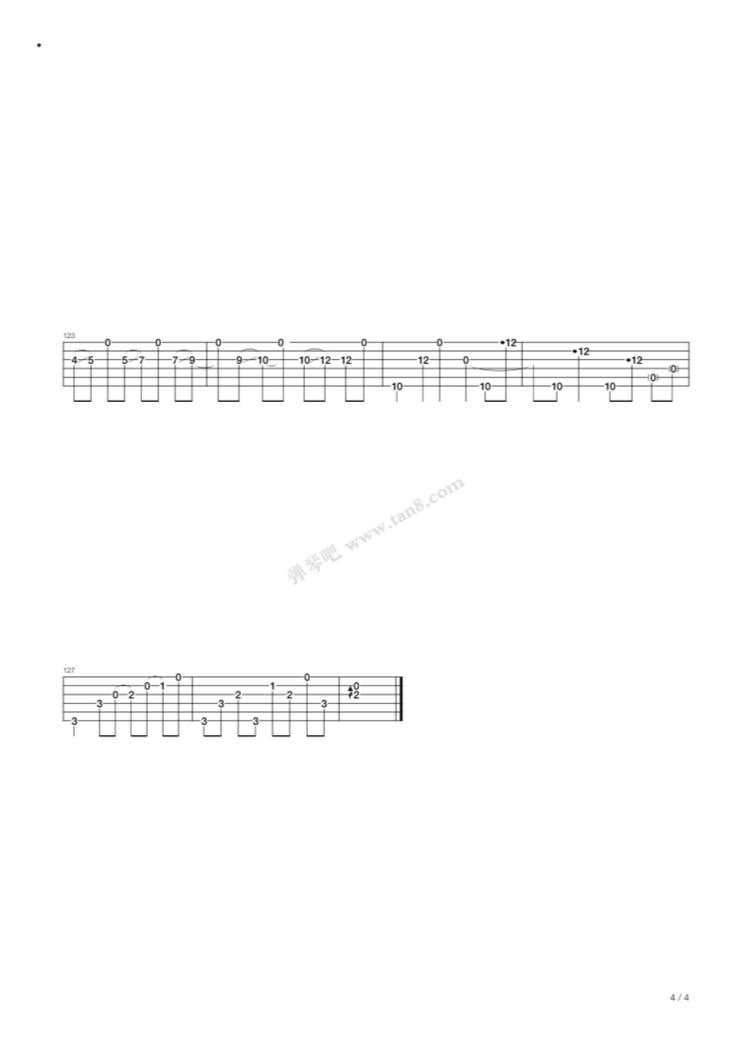 郑成河吉他谱【Blackbird】高清版-吉他曲谱 - 乐器学习网