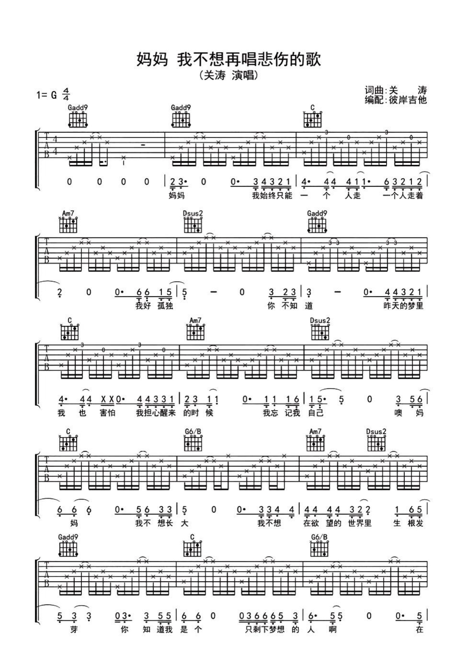 我看过C#调六线PDF谱吉他谱-虫虫吉他谱免费下载