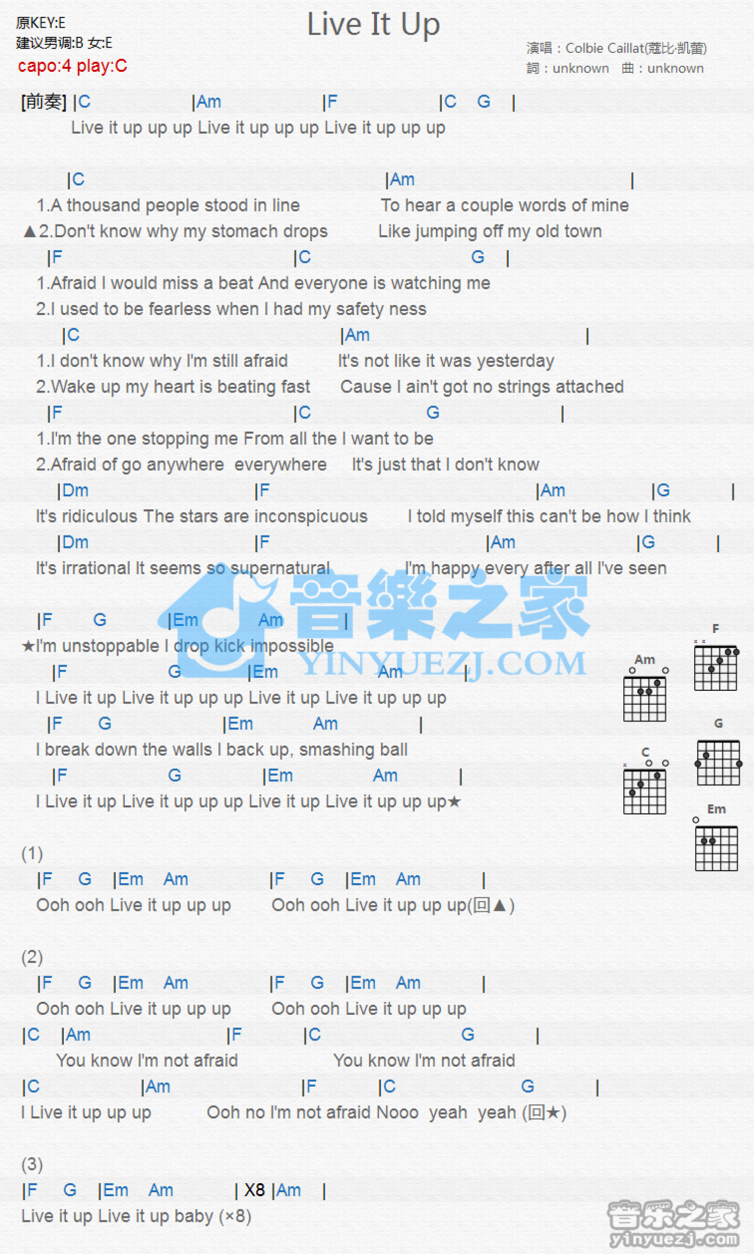 Song lyrics with guitar chords for Stir It Up