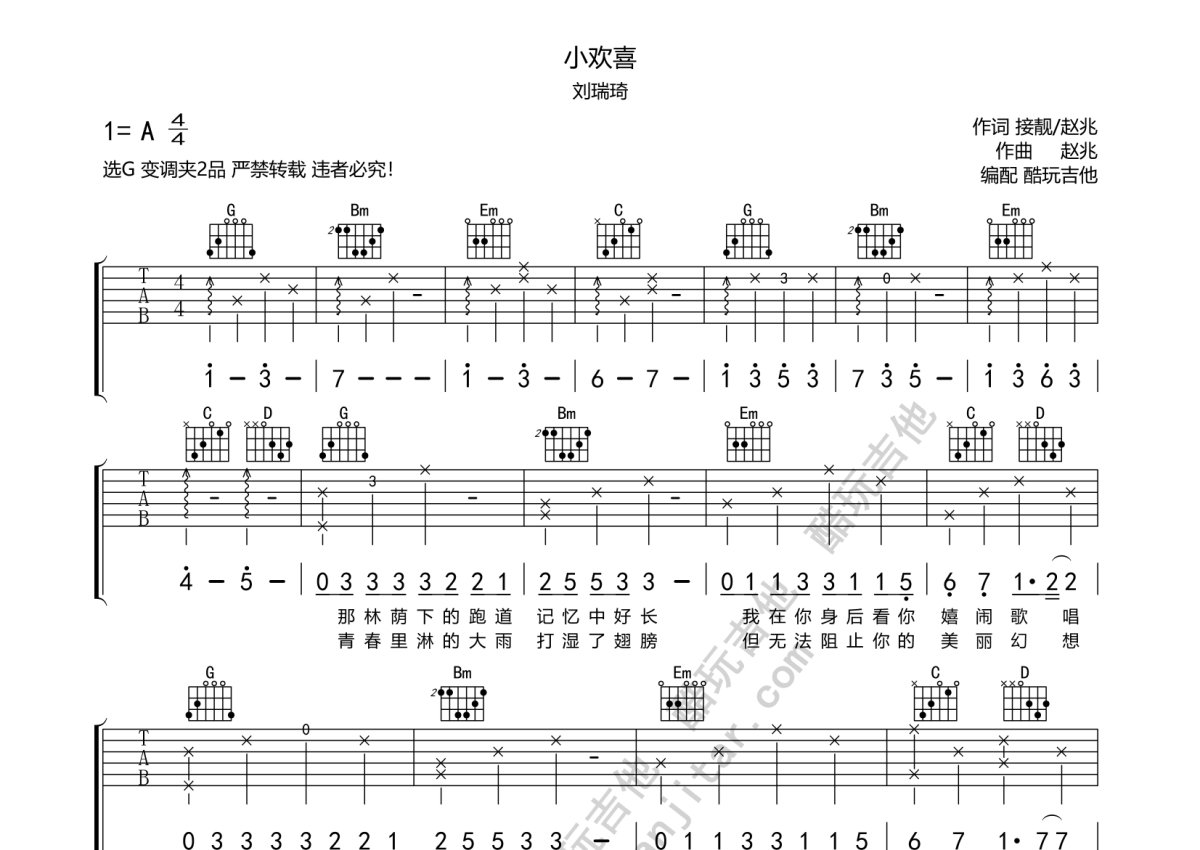 刘瑞琦 - 房间 [弹唱 简单版] 吉他谱