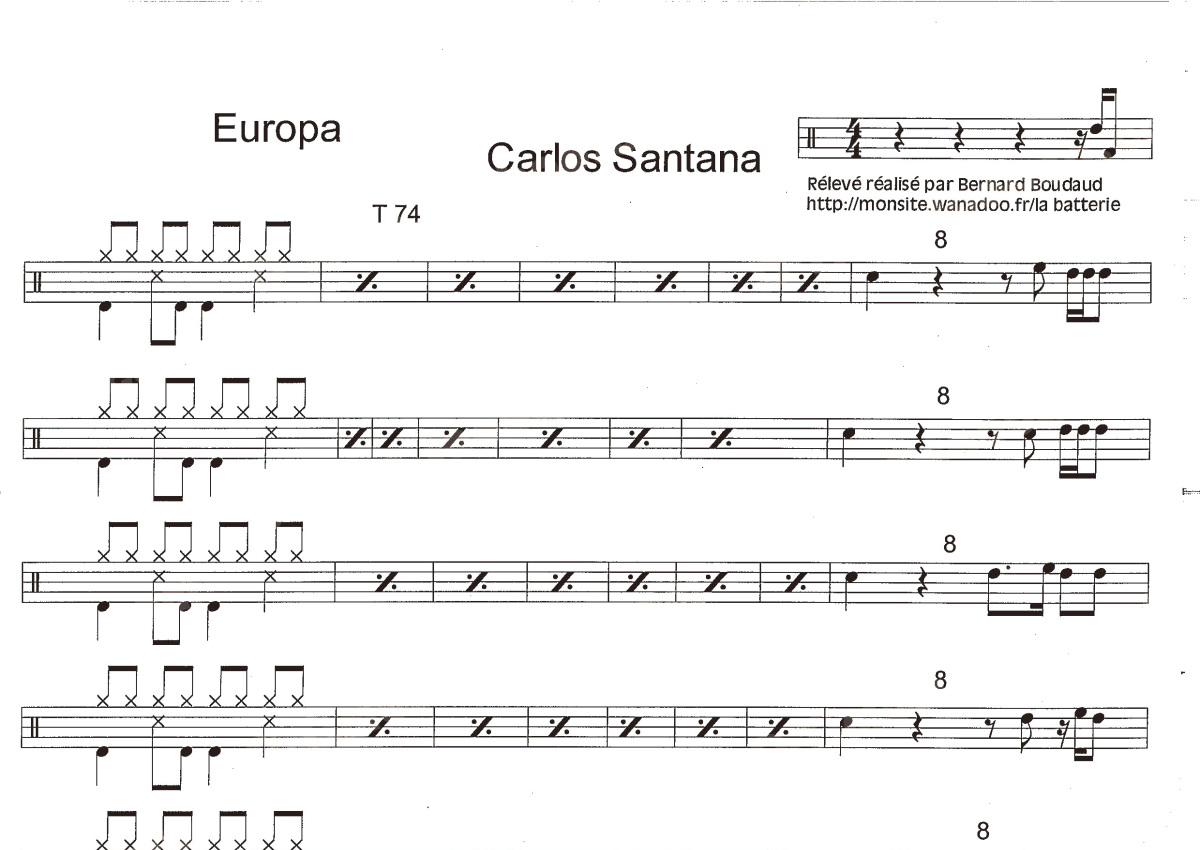 《Europa(爵士版)》,Santana（六线谱 调六线吉他谱-虫虫吉他谱免费下载