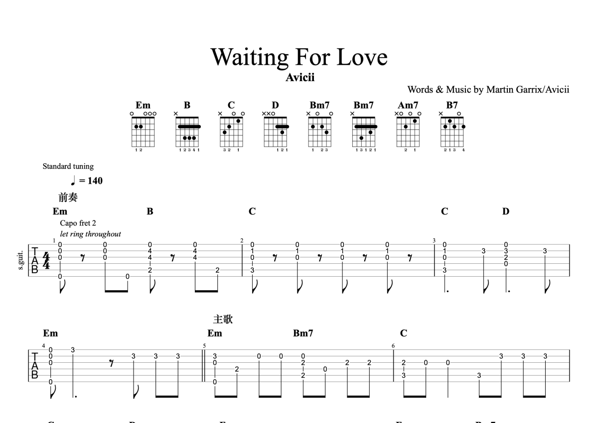 Waiting For Love Sheet Music (Piano, Voice) - OKTAV